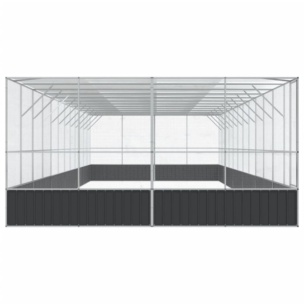 Aviary Silver and anthracite Galvanized steel Large Aviary