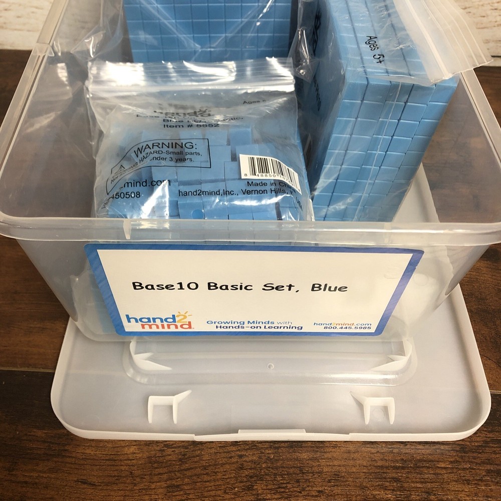 Math Base 10 Basic Set Counting Cubes Blocks Units Rods Flats Lot