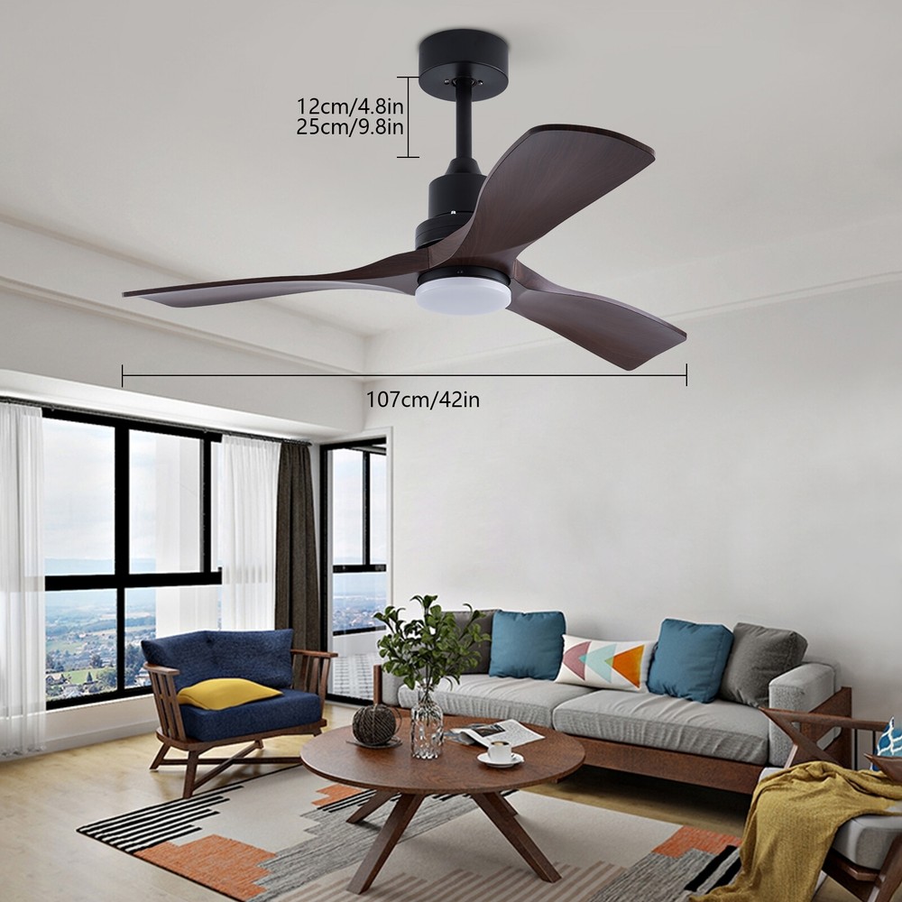 42'' Ceiling Fan Light W Remote Control&Timer Function3 Blade Fan Ceiling Mount