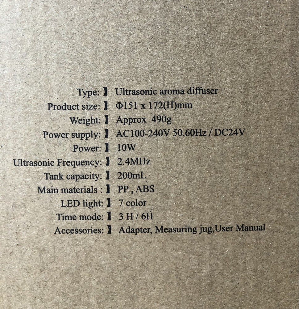 Aroma Diffuser And Humidifier With Changing LED And Toronto Effects