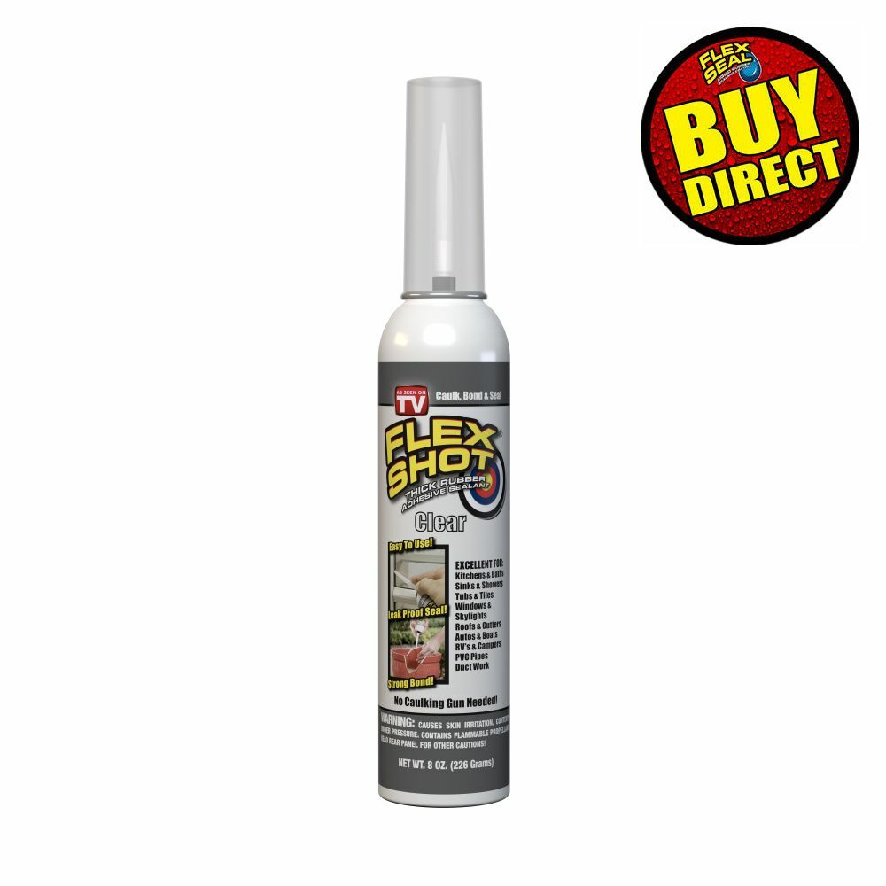 Flex Shot 8-oz. Thick Rubber Adhesive Sealant Caulk Single Can BUY DIRECT!