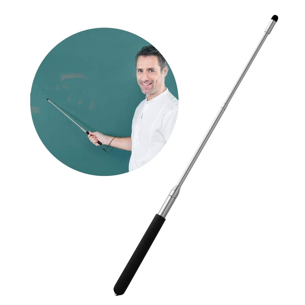 Teachers Pointer Stick, Telescopic Teaching Pointer, 1 Pack, Black