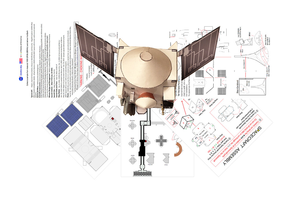 OSIRIS-REx Spacecraft Space Probe Paper Model Kit