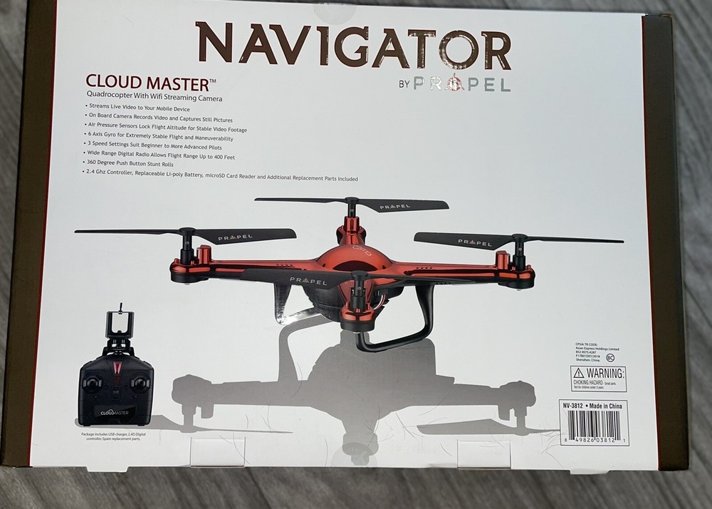 Propel Navigator CLOUD MASTER™ Drone Quadrocopter Wifi Streaming Camera NV-3812