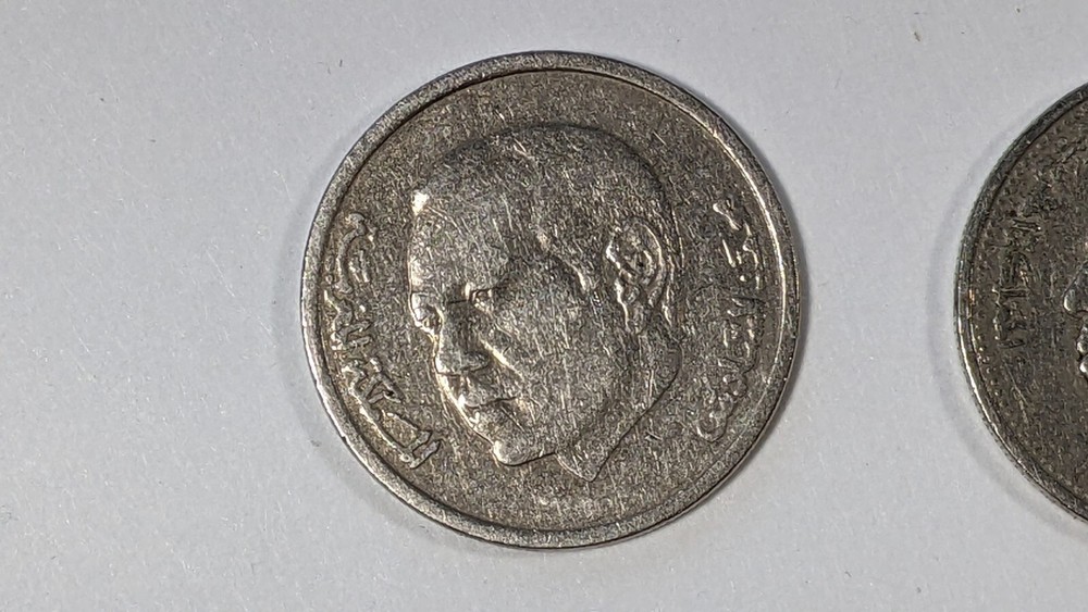 2 Coins: 1 Morocco Dirham 1987 & 2002