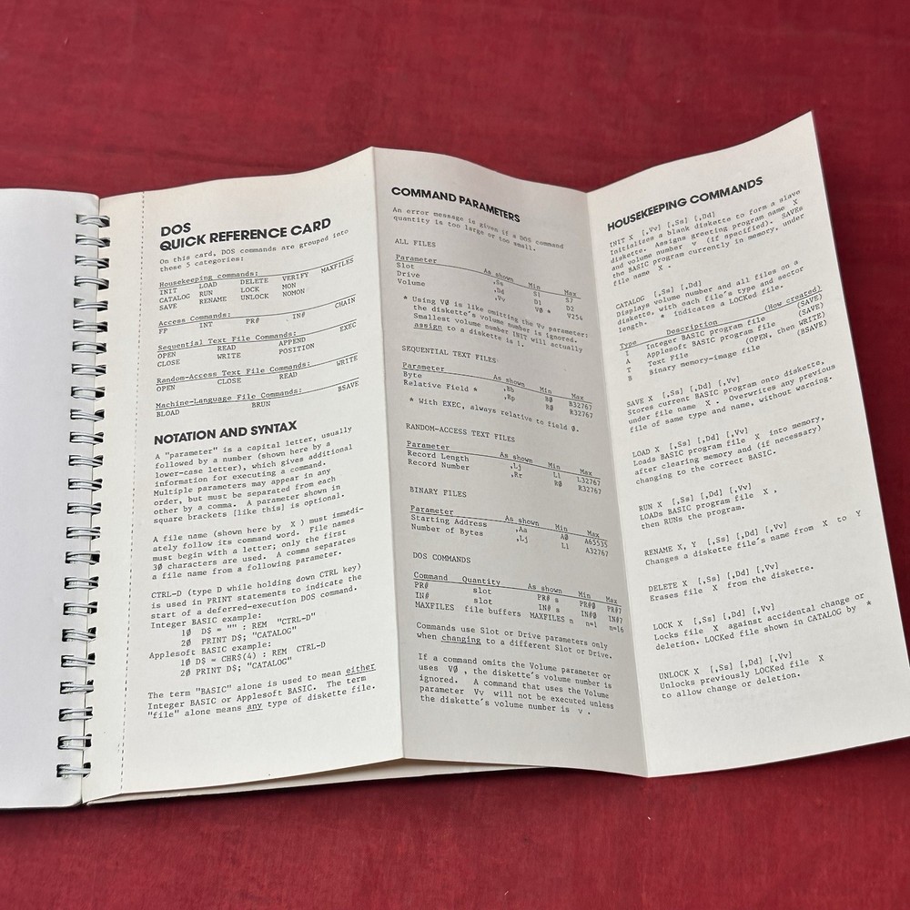 The DOS Manual Apple II Disk Operating System VTG 1980 Reference Manual Book