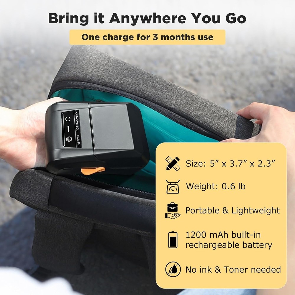 Thermal Label Printer with Compatibility for Laptops, Tablets, and Smartphones