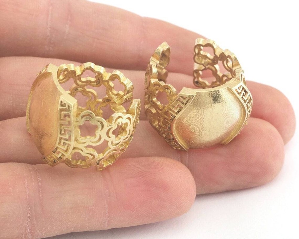 Adjustable Ring Raw brass 7-11us size 4019