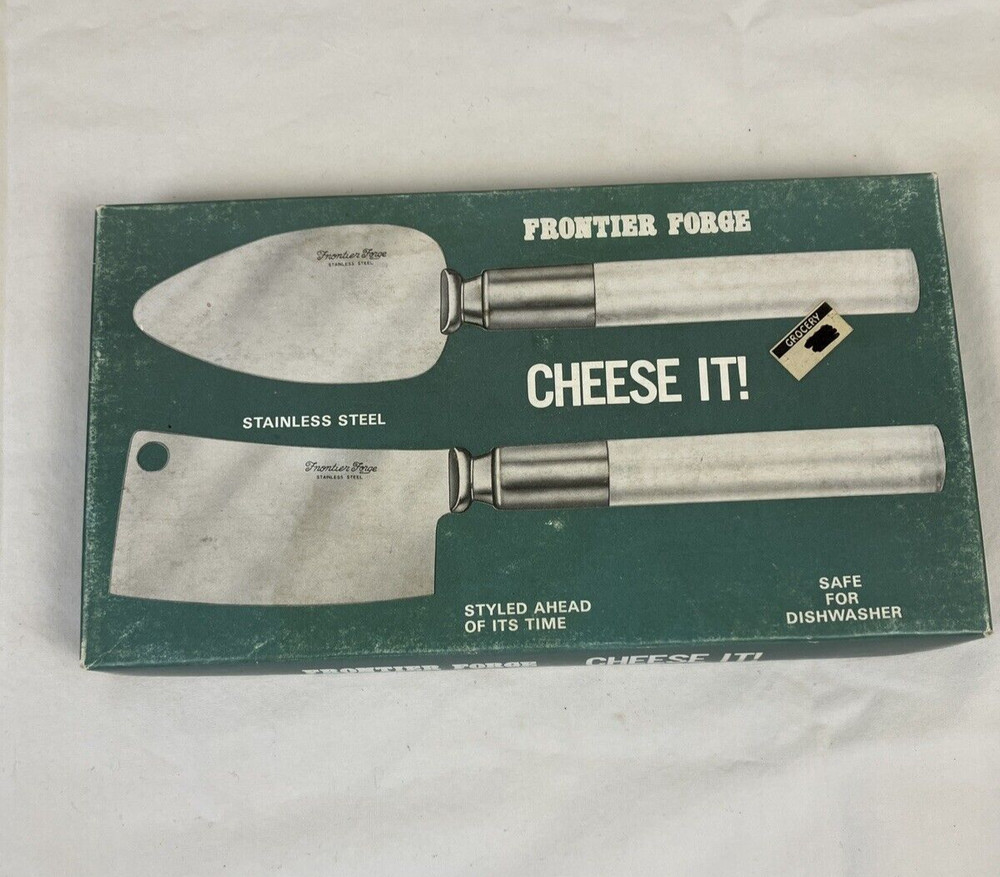 MCM Vintage Frontier Forge CHEESE IT! Cheese Serving Set Stainless Steel