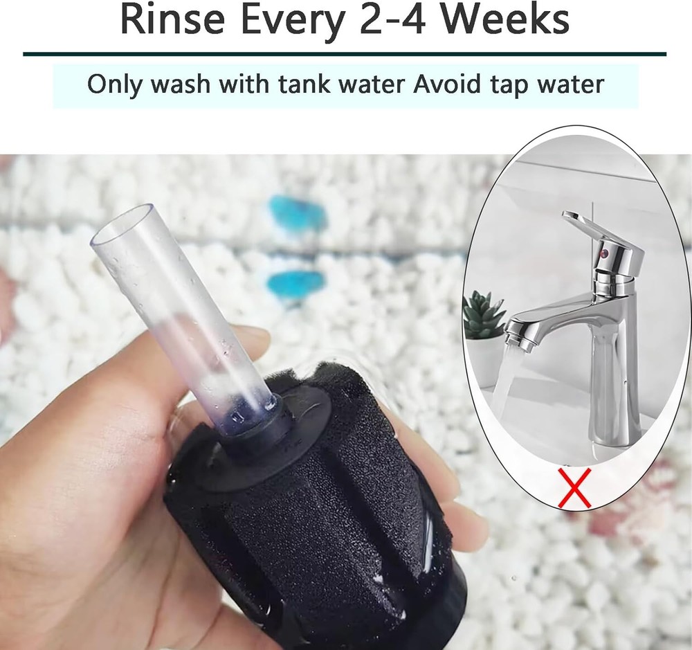 Efficient Sponge Filter for Small Aquariums - Betta, Guppy & Fry Friendly