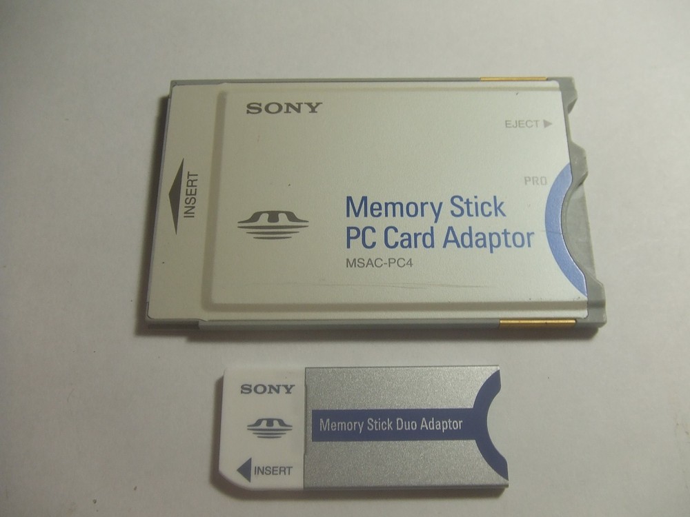 Sony Memory Stick PC Card Adapter MSAC-PC4 w. Memory stick duo adapter