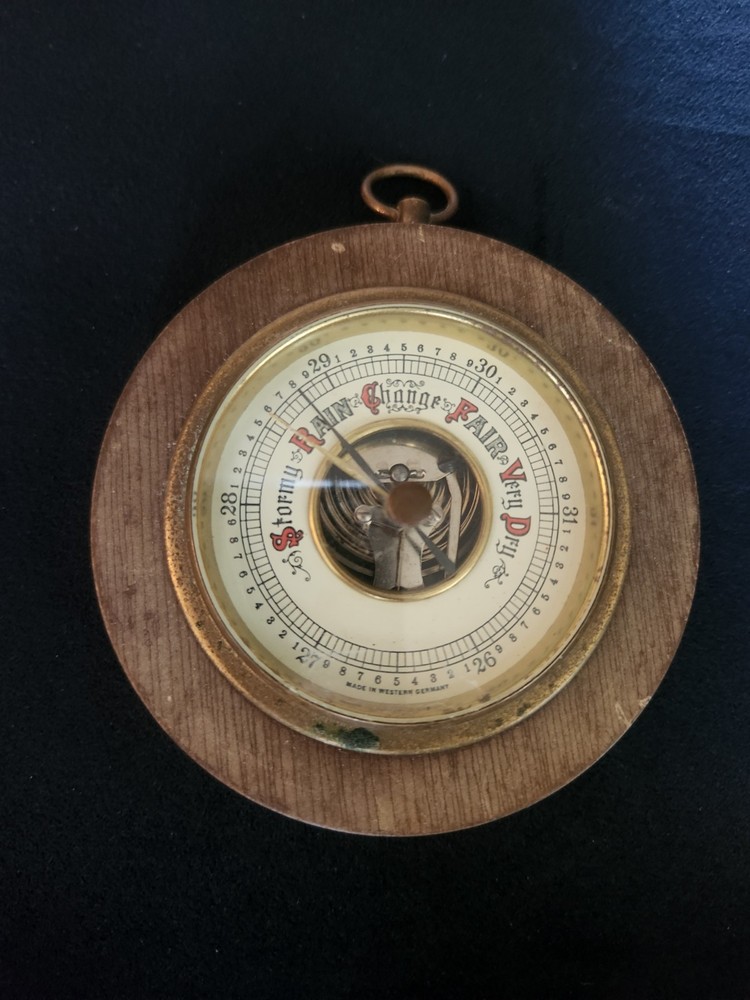 Vintage German Aneroid Barometer Round Wall Mount Untested