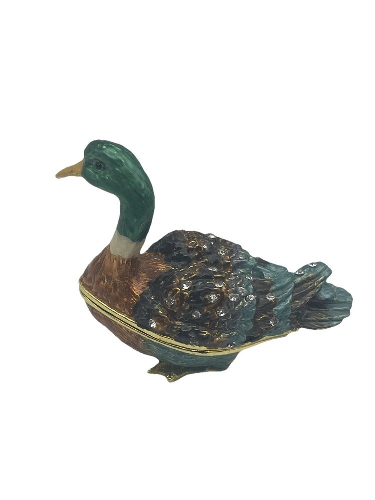 Mallard Duck Enamel Trinket Box
