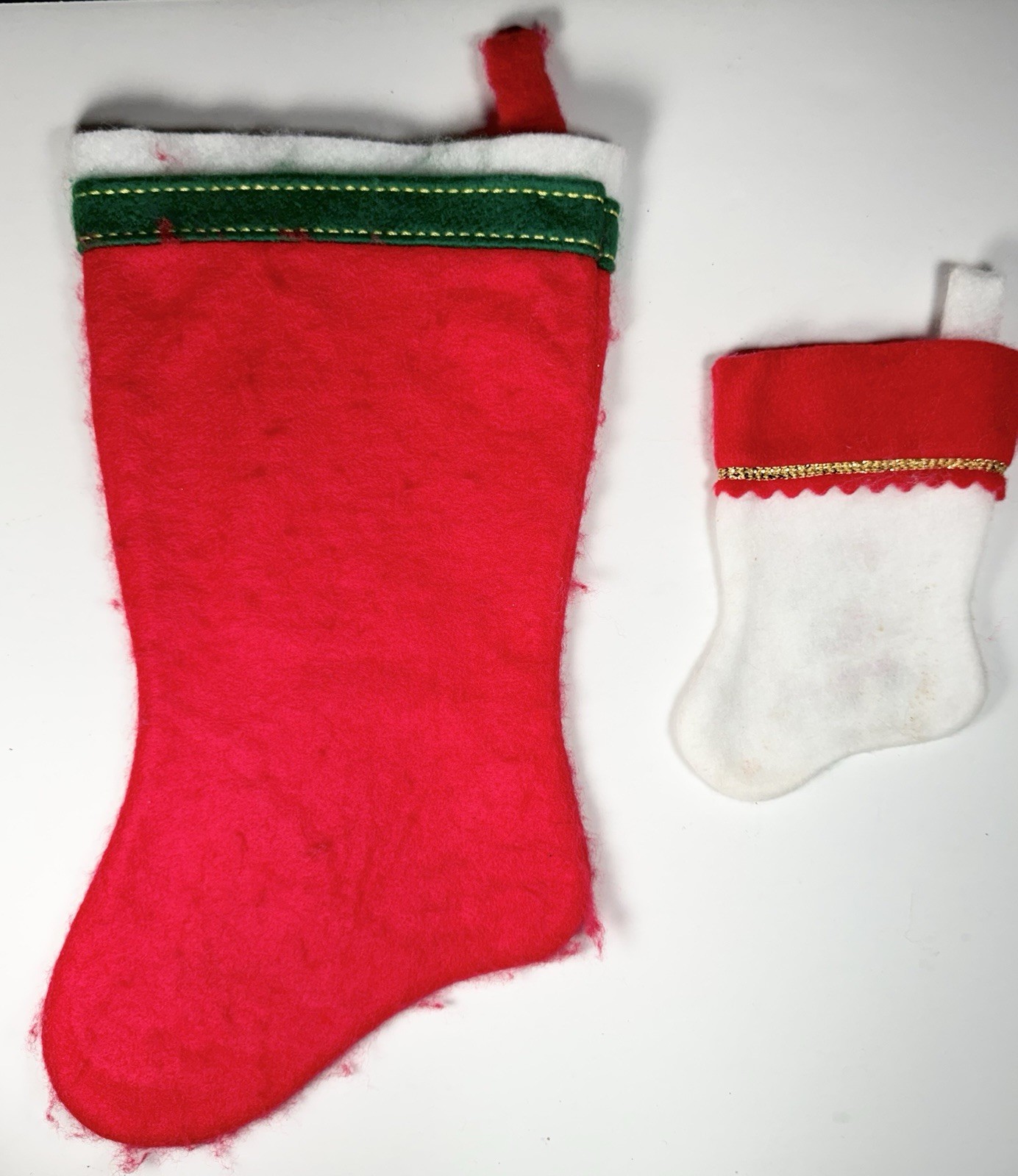 Vintage 1984 Giordano Santa Claus Puppy Kitten 13" & Morehead 6" Stockings VG!