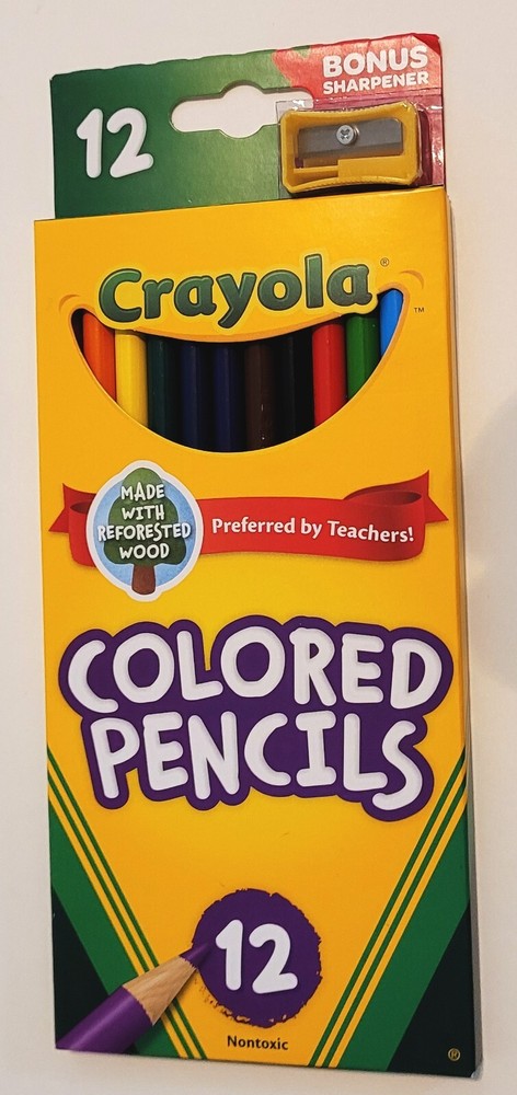 Crayola Colored Pencils 12 Sharpened Colored Pencils with Bonus Sharpener