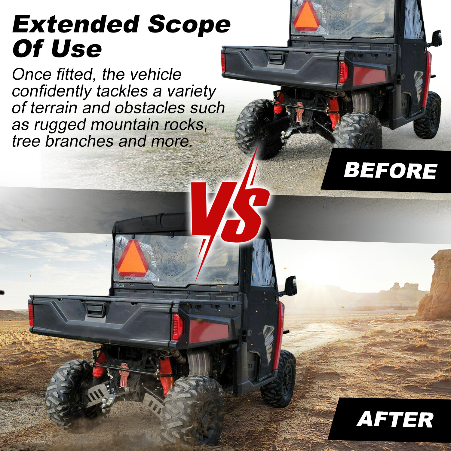 For Polaris Ranger XP 900 / 1000 13-19 Front & Rear A-ARM Guards Skid Plate