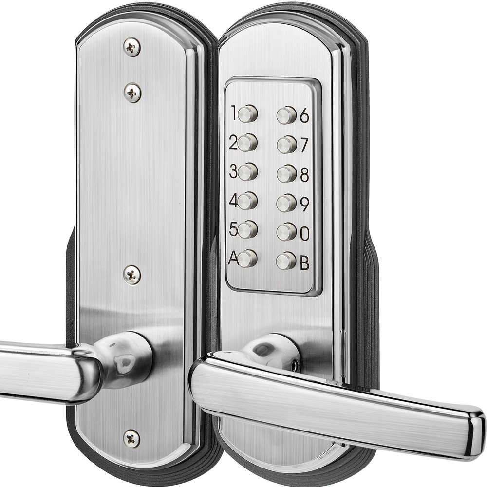 Keyless Door Lock Mechanical Push Button Digital Keypad Entry Security Door Knob