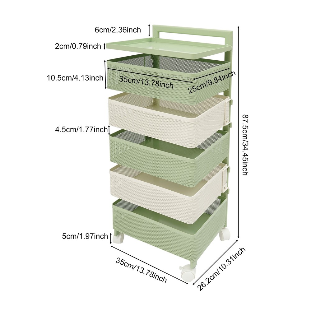 Rotating Storage Rack, Kitchen Organizer With Rotating Basket