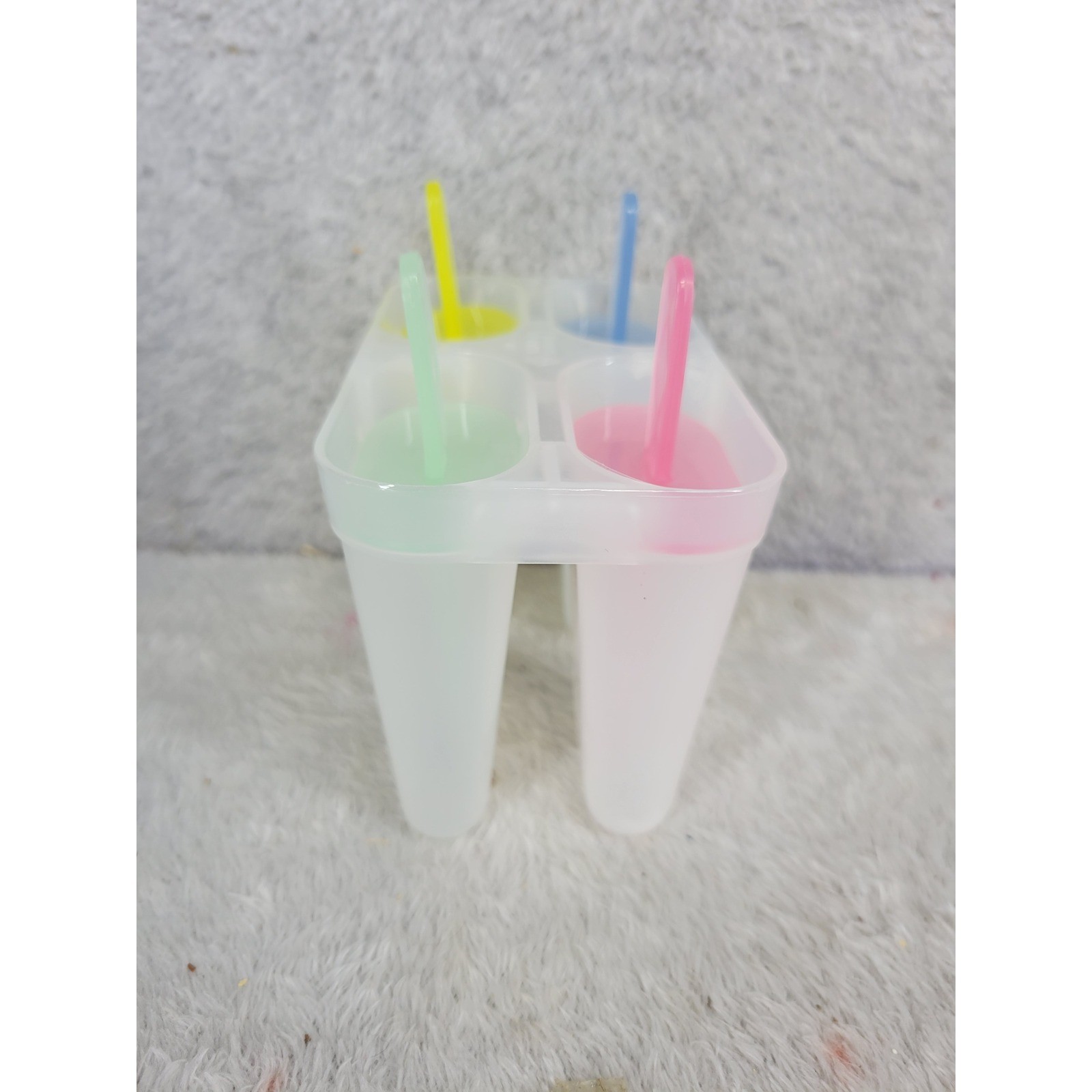 4 Cavity Popsicle Maker Ice Pop Molds Frozen Dessert Tool Set With Sticks