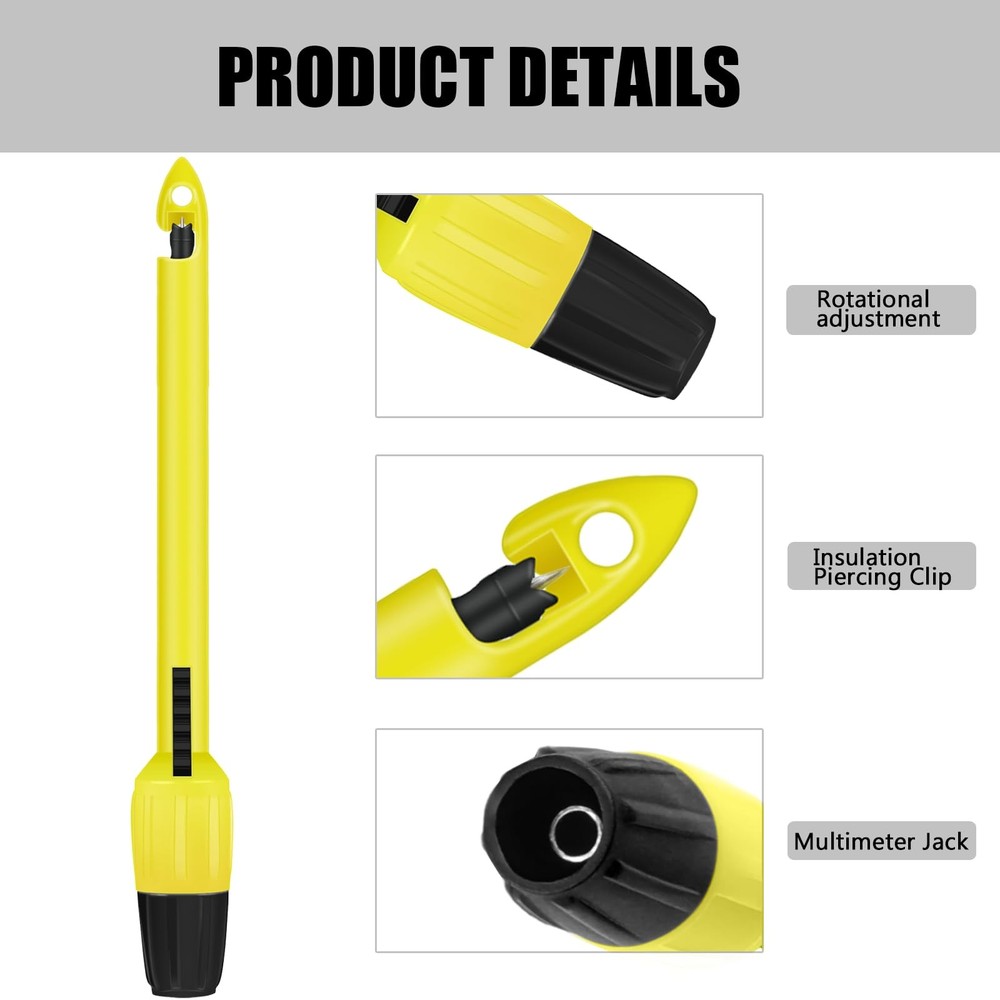 Wire Piercing Probe, Insulation Clip Tool for 2MM/4MM, yellow