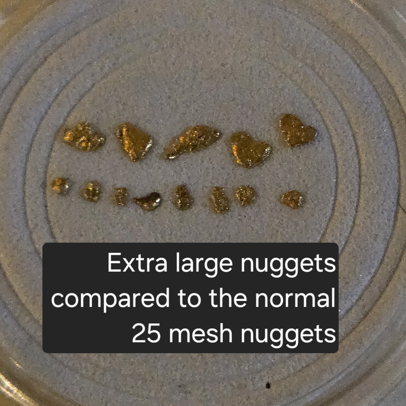 Beautiful 25 Mesh Natural Gold Nuggets (5 Piece Lot) In Unique Gift Box