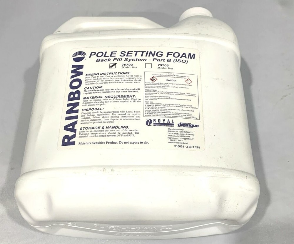 Rainbow Pole Setting Foam Back Fill System Part B 79702