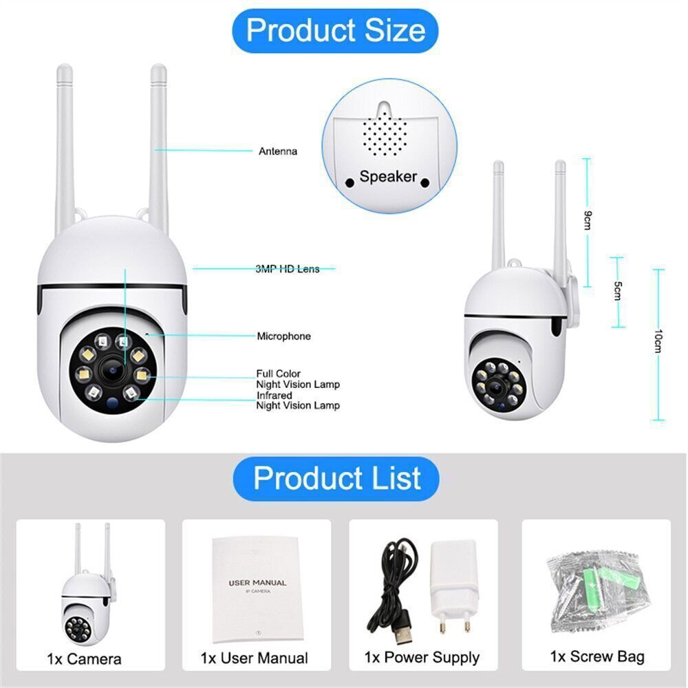 2-Pack Wireless 5G WiFi Security Camera System Smart Outdoor Night Vision 1080P