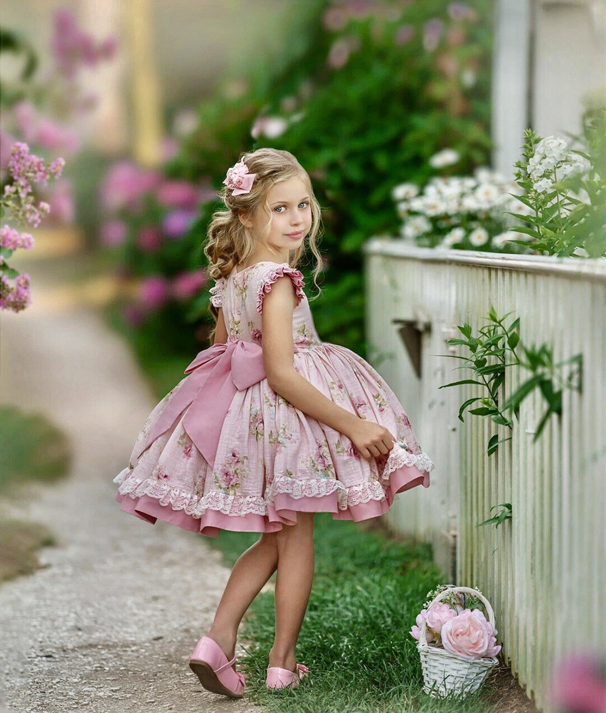 Dollcake Her Rose Garden Dress with garden Bag Size 9