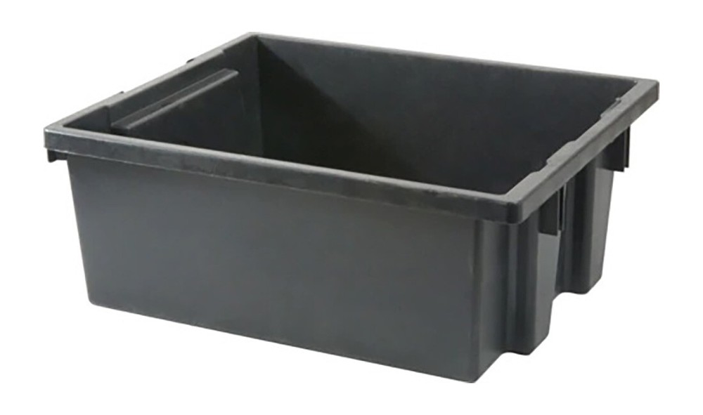 6 Storage Bins, Heavy-Duty Industrial Grade Large Plastic Stackable Containers