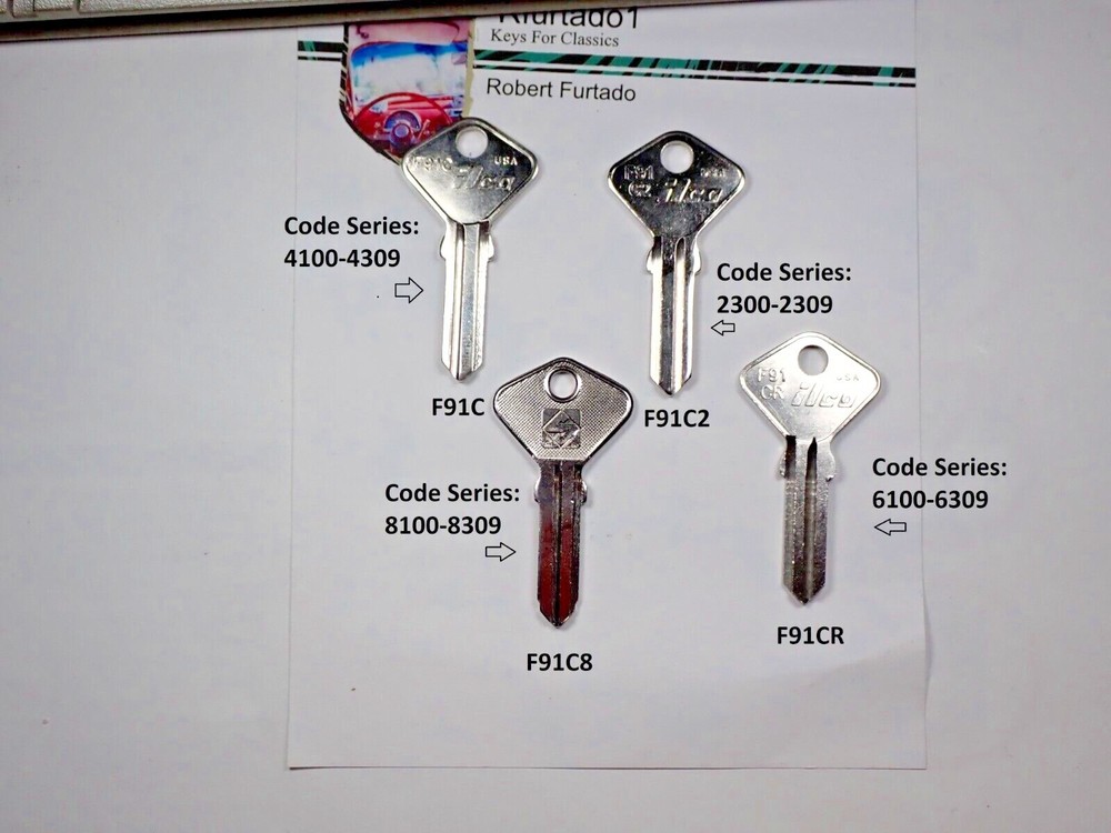Key Blank for Ferrari - Maserati Giobert - 1968 to 1995 Doors (See Code Series)