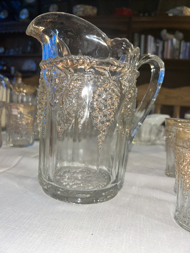 Crystal Dish Set Bowl/Cups/Pitcher