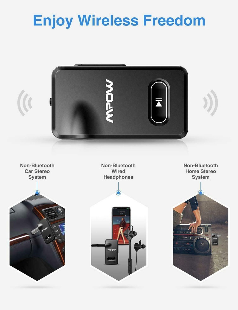 Adaptador de Auto Auxiliar Portátil para Receptor Bluetooth para Música Mp3