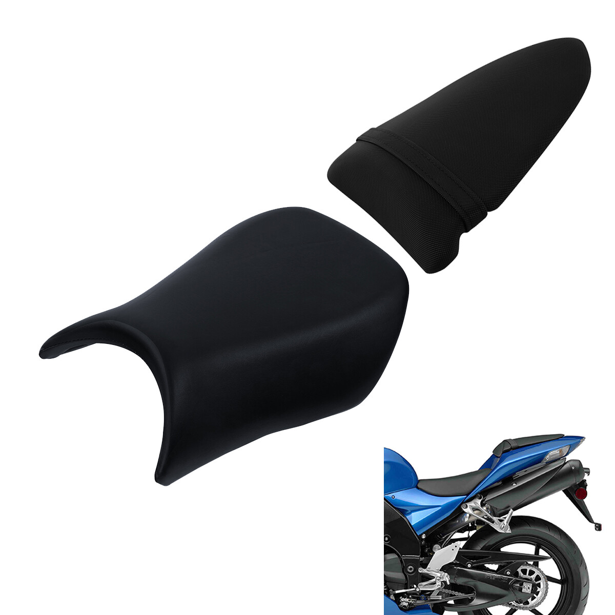 Driver & Passenger Seat Fit For Kawasaki Ninja ZX6R ZX600 ZX636 2005-2006 Black