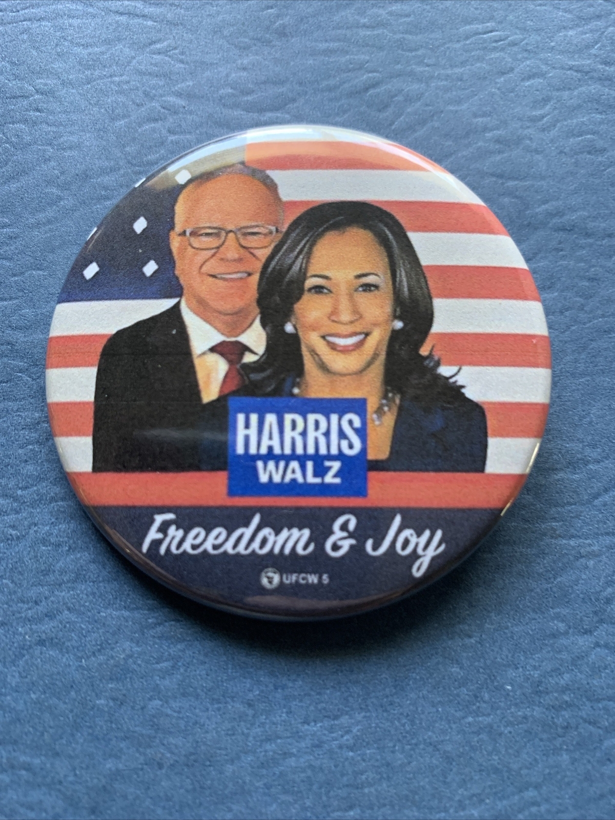 2024 Kamala Harris Tim Walz Presidential Pinback 2.25 Inch Button