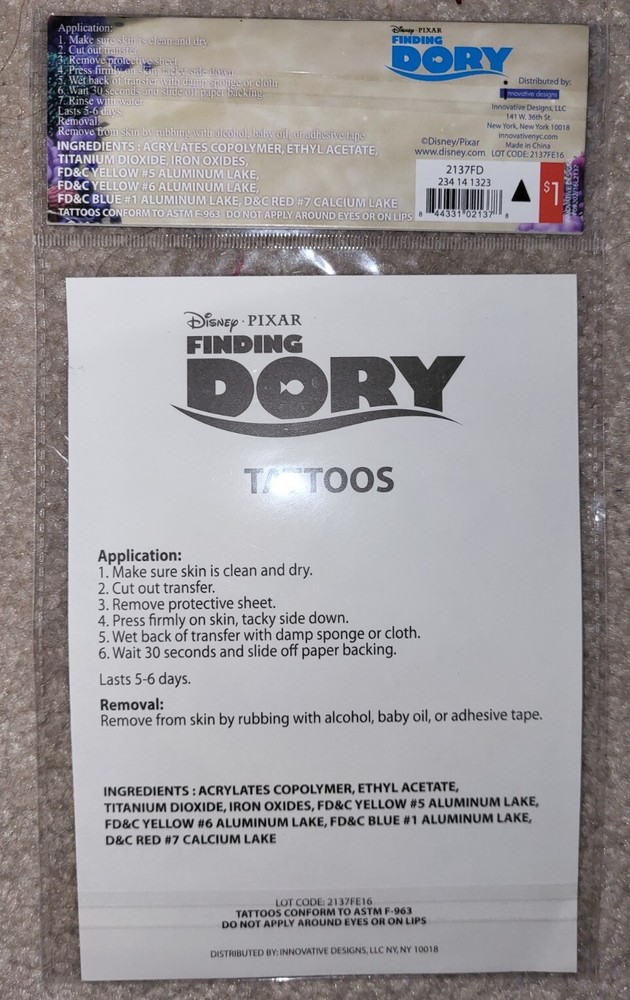 Disney Pixar Finding Dory 24 Tattoos