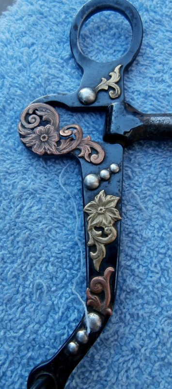 Custom made Iron Argentine Snaffle Horse Bit Copper Brass Silver Dot Overlay
