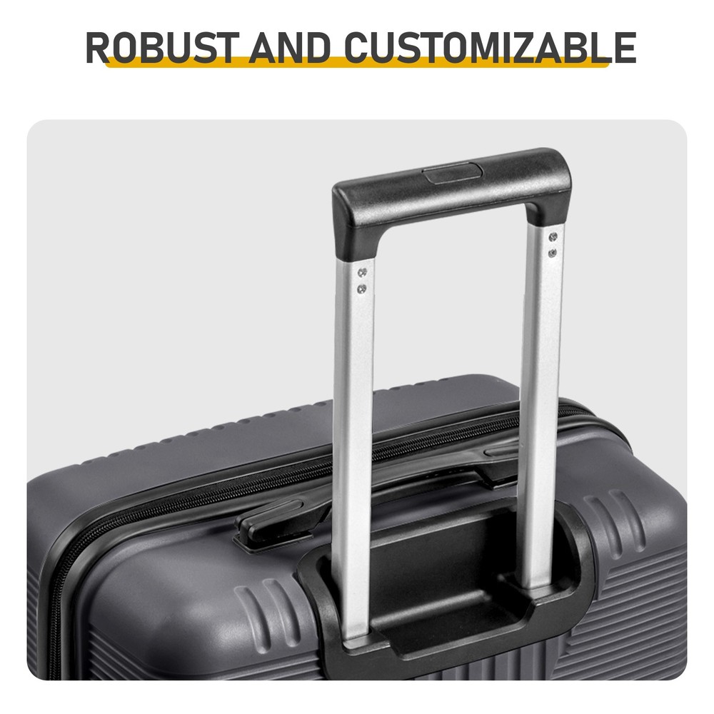 24in Dark Gray PP Suitcase with Non-TSA Lock