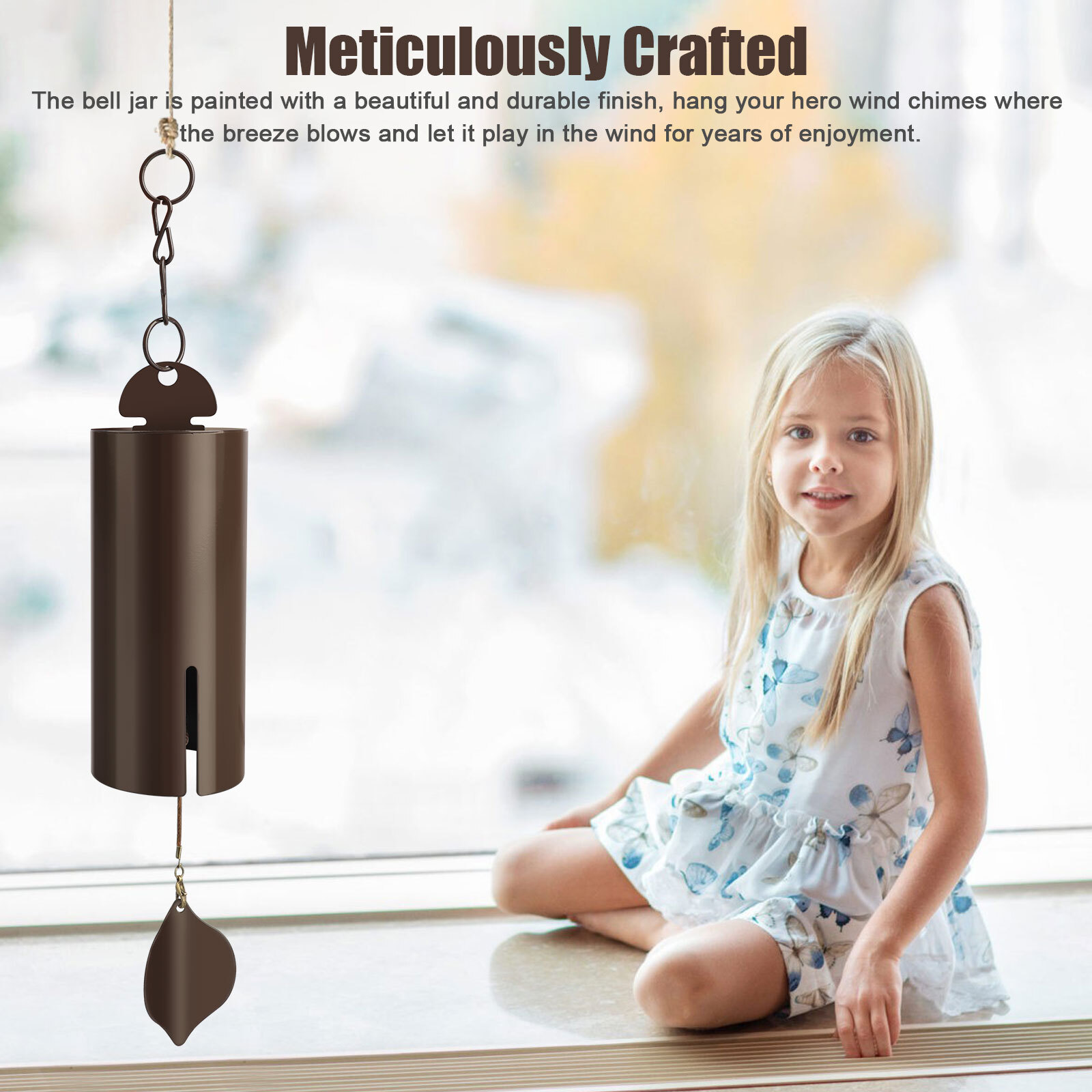 Large Deep Resonance Serenity Bell Heroic Wind Chime Outdoor Home Decor Windbell