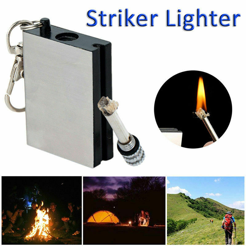 10-100PCS Waterproof Permanent Match Lighter Striker Fire Starter Emergency Tool