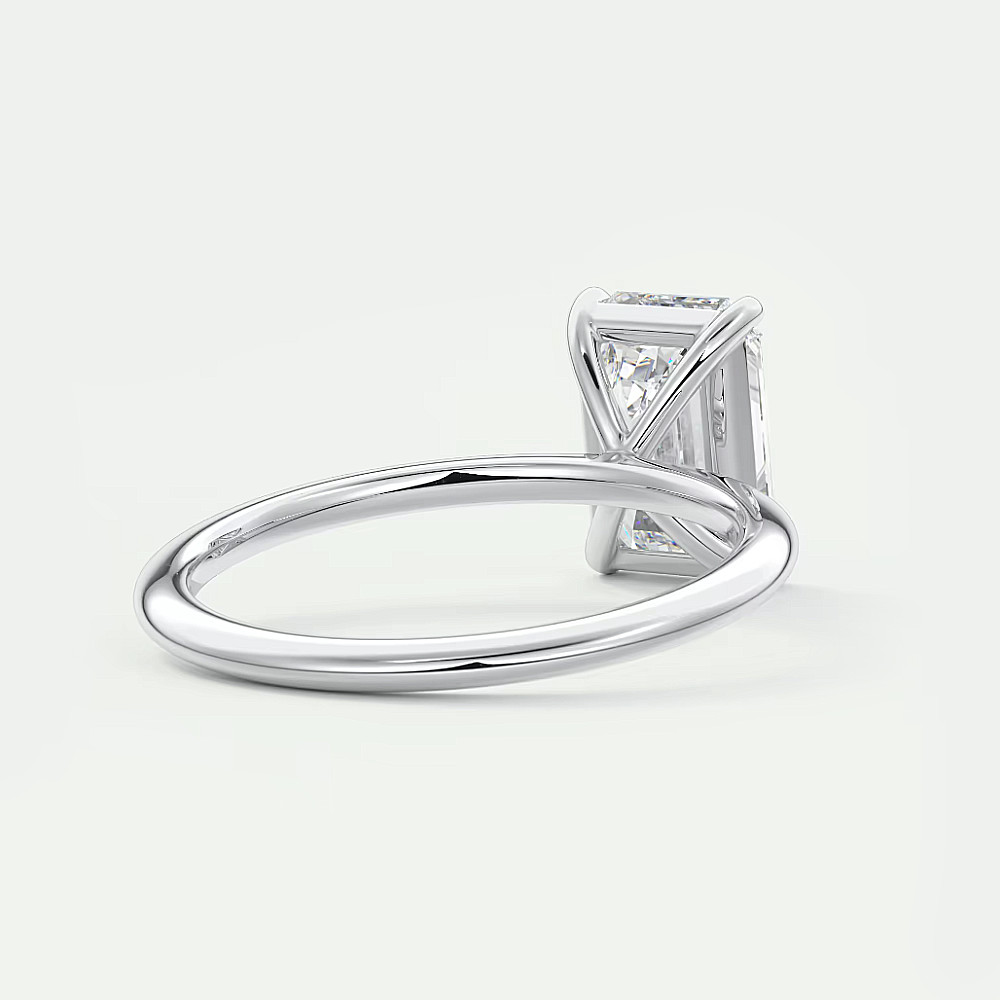 Semi Mount Emerald Cut Setting Engagement Ring 950 Platinum E F VS