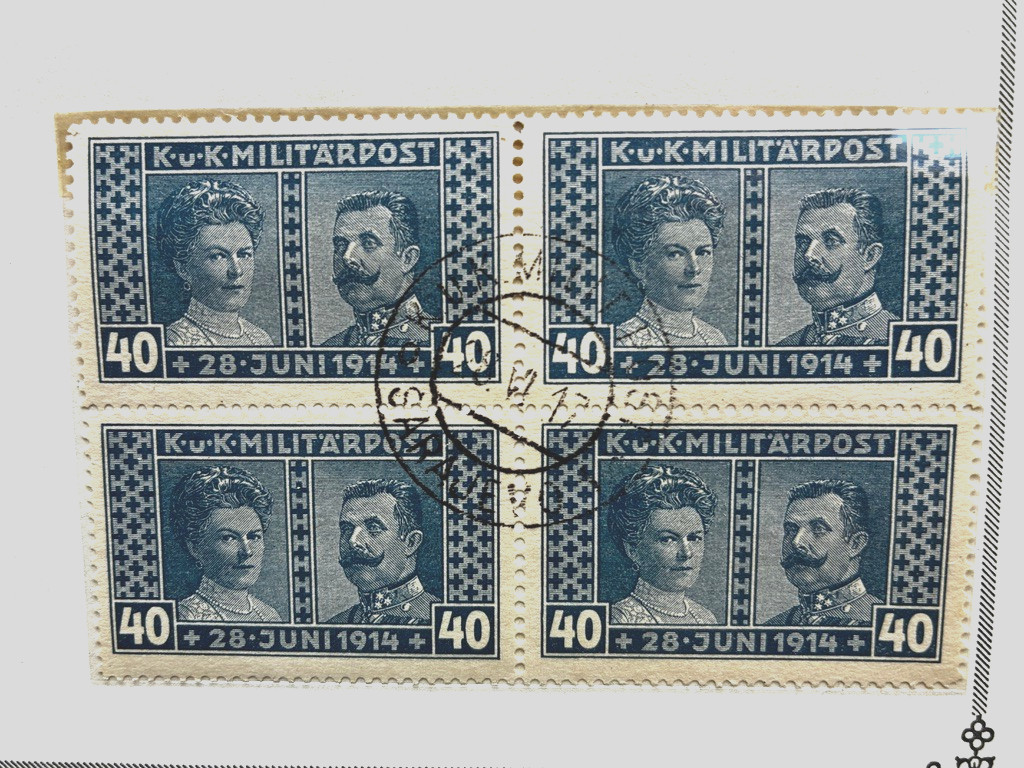 LOT OF 6 MINT & USED BLOCKS BOSNIA HERZEGOVINA 1917 ARCHDUKE FERDINAND MEMORIAL
