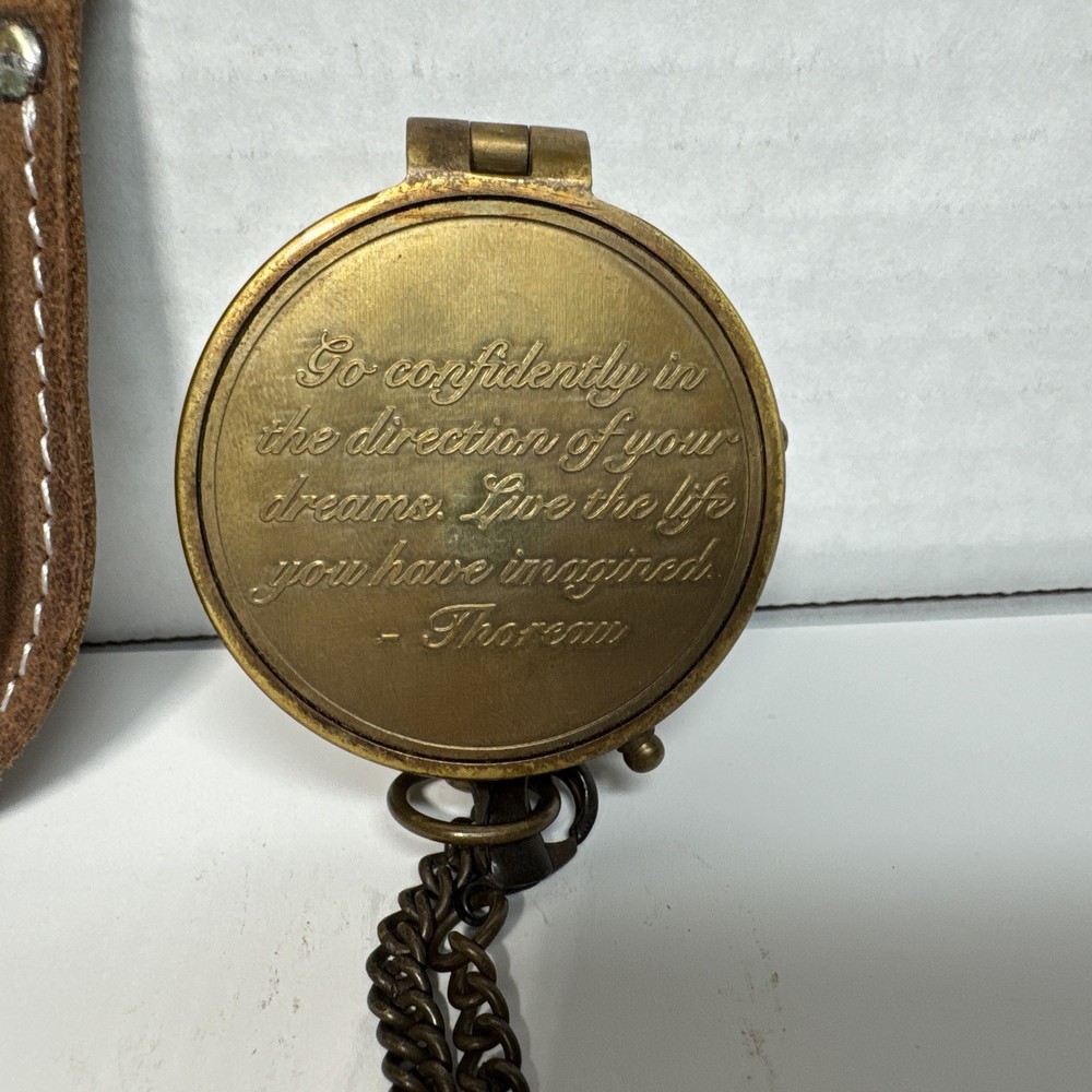 Compass With Case Engraved Thoreau “Go Confidently” “Not All Those…” Tolkien