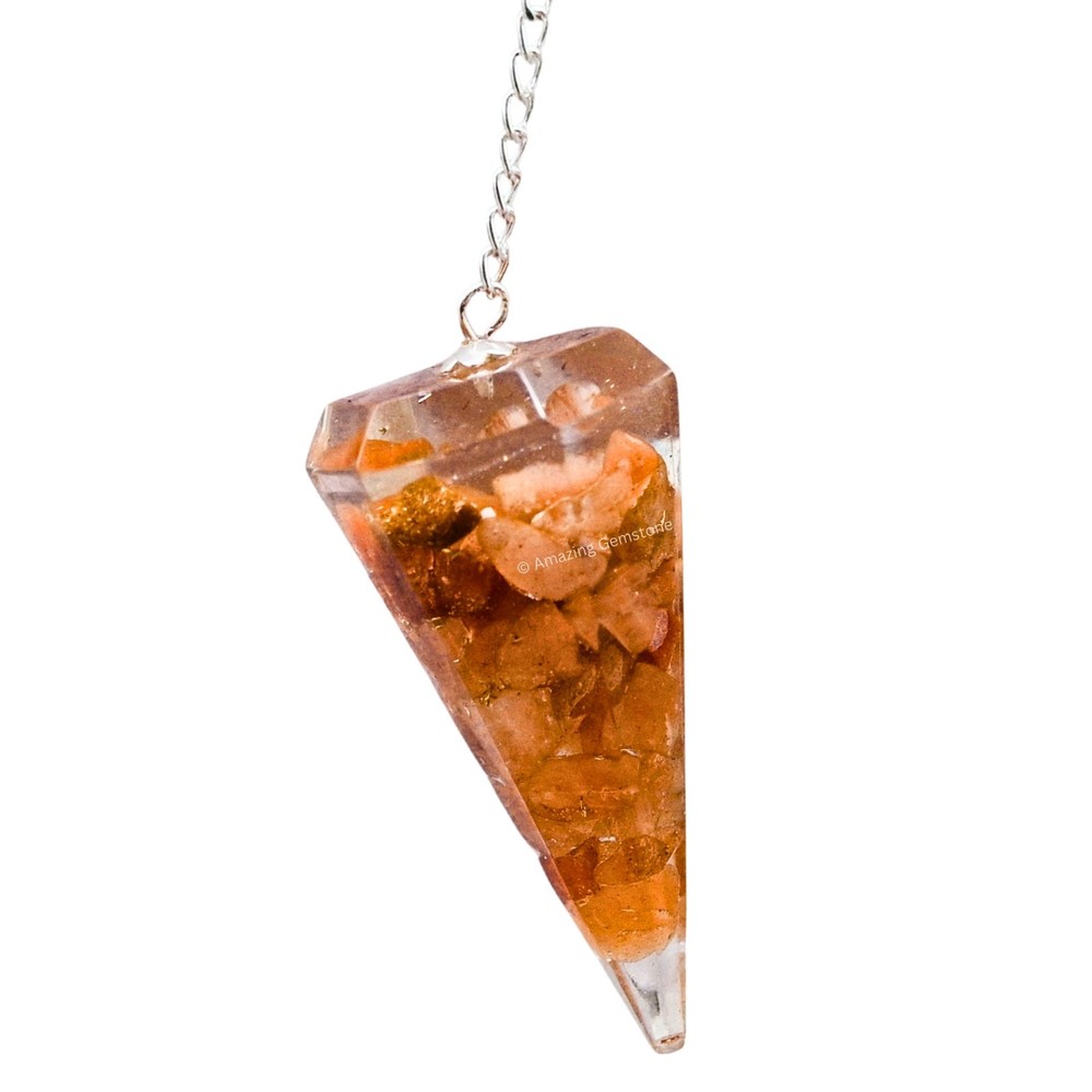Red Aventurine Orgone Crystal Pendulums