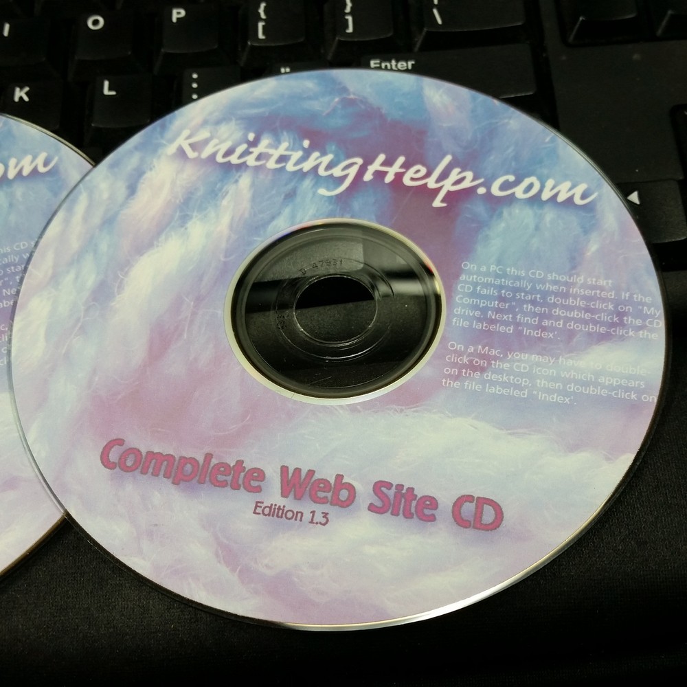 KnittingHelp.com Web Site CD Knitting Help MAC PC software projects videos