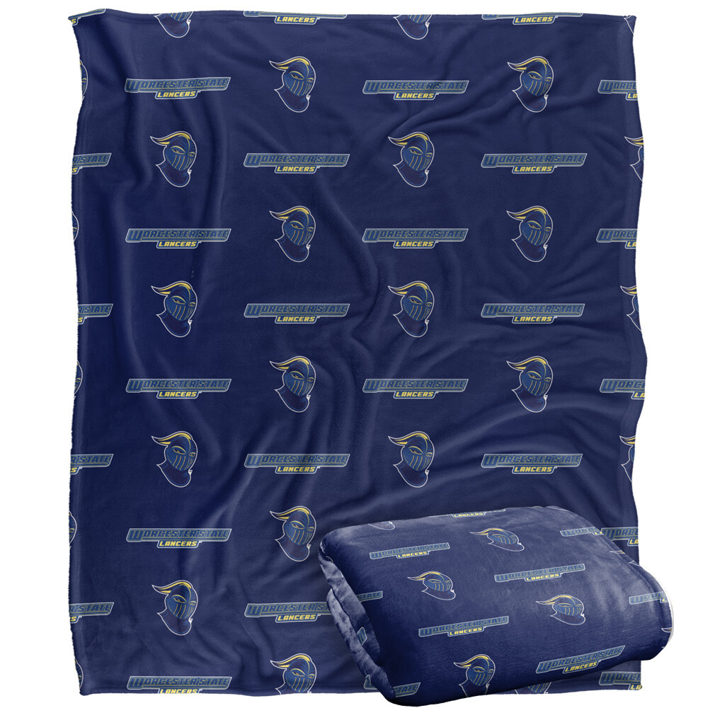 Worcester State University Logo Pattern Silky Touch Super Soft Throw Blanket