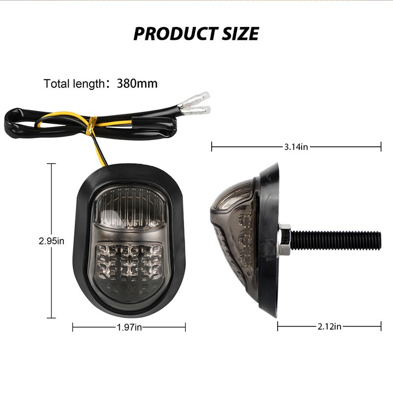 Universal Motorcycle Flush Mount LED Turn Signals Indicator Blinker Amber Light