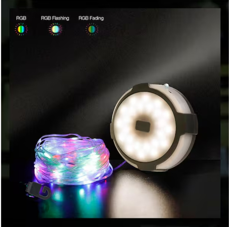 250-Lumens 2-in 1 Multi-functional Rechargeable Utility light with String Light