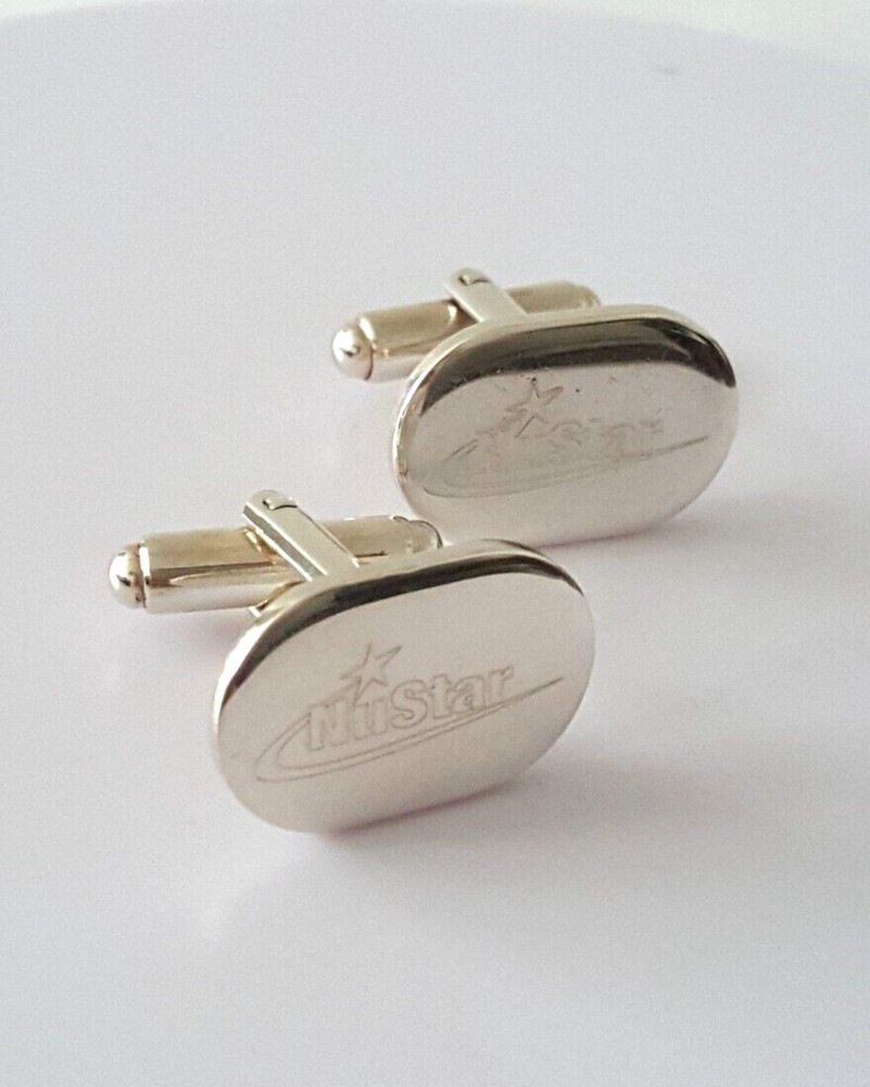 Fabulous Sparkling Solid Nustar Cufflinks 925 Solid Silver 12.80grams #20649