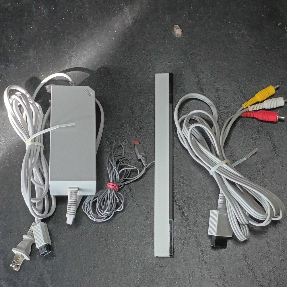 Nintendo Wii Accessory Bundle RVL-002 AC Adapter, Sensor Bar, AV Cable