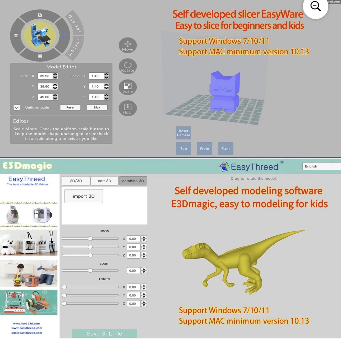 EasyThreed K9 Mini 3D Printer * NEW**. Gift 3D Printer FDM TPU PL